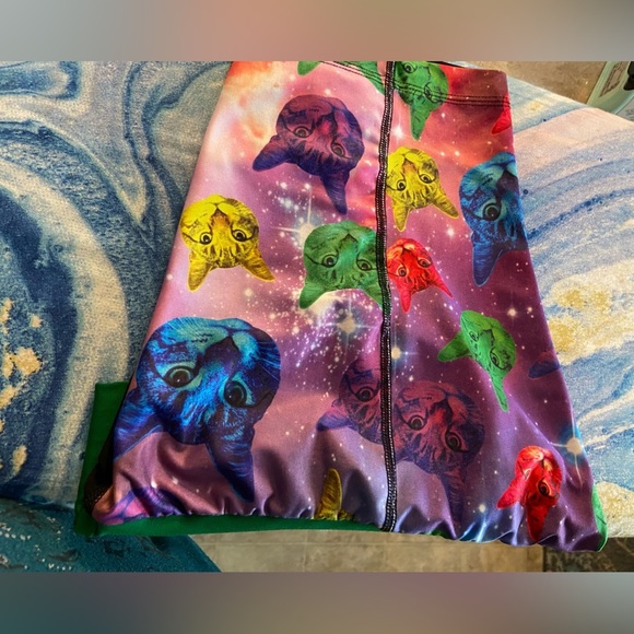 🐈‍⬛CoolFeline Or🙀BADDKittyVibes Pre-Loved Stretchy Shorts Sz-M/L Kids or XS Jrs. - Picture 8 of 16